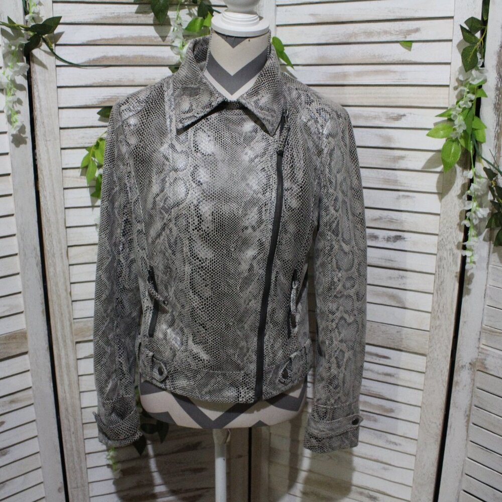 Kut From The Kloth Python Snake Moto Jacket (1254) - image 1